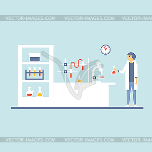 Healthcare Laboratory Testing Room, Flat Design - vector image