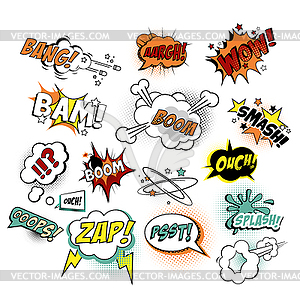 Set of Comic Text, Pop Art Style - color vector clipart