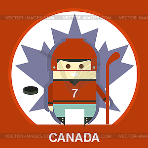 Canadian in Hockey Uniform - vector clip art