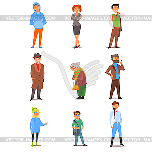 People of Different Lifestyle, Age and Profession. - vector clip art