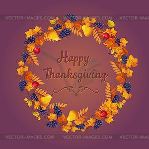 Autumn Thanksgiving Banner with Leaves and Black - vector clipart