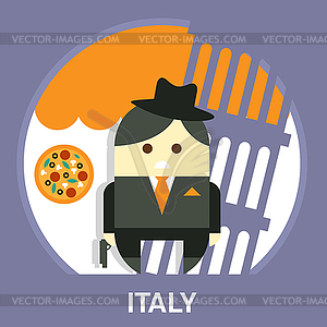 Italian Mafia Men in Suit - vector clipart