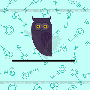 Set of Owl Design Elements in Linear Style - vector clipart