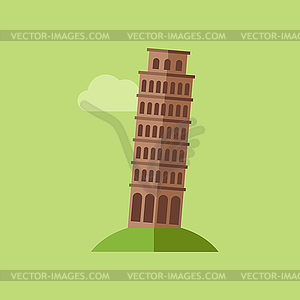 Tower of Pisa - color vector clipart