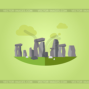 Stonehenge in Flat Style - vector clip art