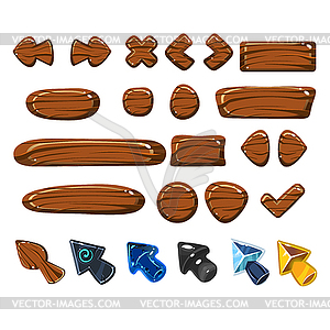 Cartoon Wood Icons s - vector clipart