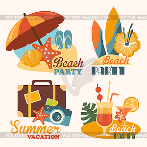 Set Travel and Vacation s in Flat Style - vector image