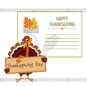 Invitation for thanksgiving, colorful banner - vector image