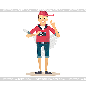 Photographer in Flat Style - royalty-free vector image