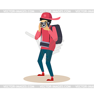 Photographer in Flat Style - vector clipart