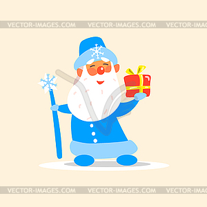 Father Frost with Present, - vector image