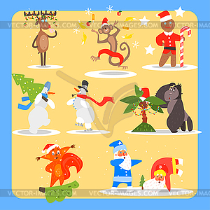 Рождество и Новый год Icon Set. Коллекция - векторный клипарт EPS