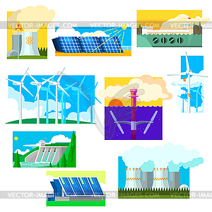 Eco Energy Символы Set - клипарт в векторе / векторное изображение