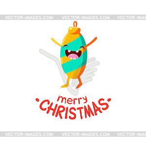 Christmas toy Cheerful card - vector image