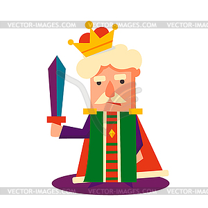 King Cartoon Emotion Set - vector clipart