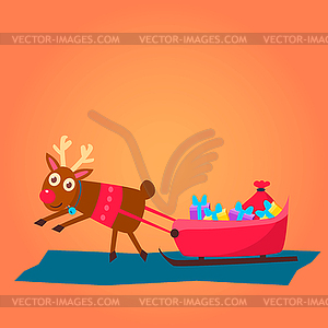 Christmas deer characters - vector clipart