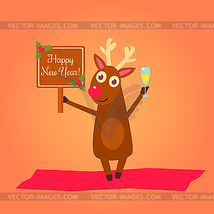 Christmas deer characters - vector clipart