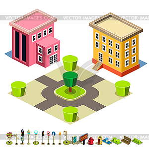 House and Park building icon - vector clip art