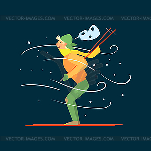 Young Boy Skiing - royalty-free vector image