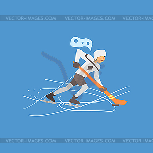 Hockey Player on Ice, - vector clip art