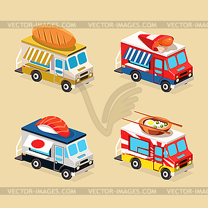 Food Truck Designs. Коллекция с - векторное изображение EPS