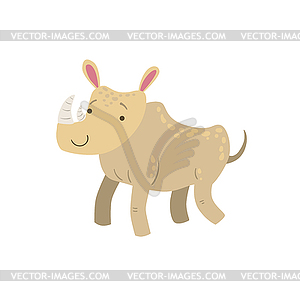 Rhino Stylized Childish Drawing - vector image
