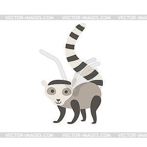 Lemur Stylized Childish Drawing - vector clipart