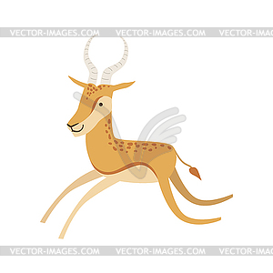 Gazelle Stylized Childish Drawing - vector image