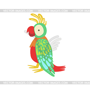 Parrot Stylized Childish Drawing - vector clipart