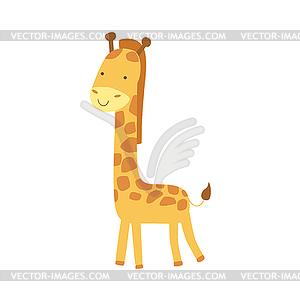 Giraffe Stylized Childish Drawing - vector image