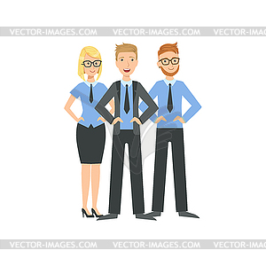 Three Managers Teamwork - vector EPS clipart