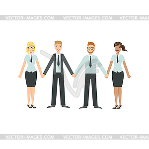 Managers Holding Hands Teamwork - vector clipart