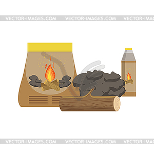 Things Needed To Make Bonfire Set - vector clipart