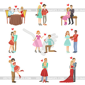 Adult Couples On Date - vector clipart