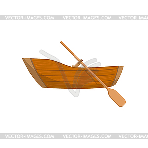 Wooden Boat With Peddle - vector clip art