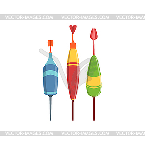 Three Fishing Floats - vector clipart