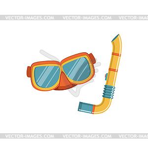 Diving Mask And Snorkel - vector image