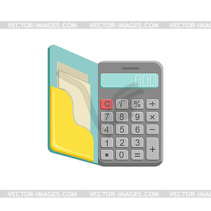 Old-School Calculator With Buttons - vector image