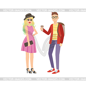 Cool Street Fashion Look Couple - vector clipart / vector image