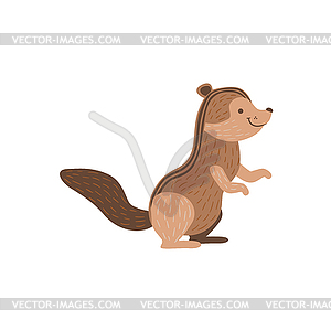 Brown Chipmunk Sitting And Smiling - vector image