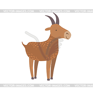 Brown Goat Standing - vector image