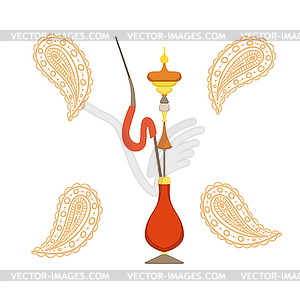 Indian Hookah With Decorative Patterns - vector image