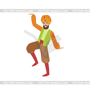 Man Dancing In Sikh Costume - vector image