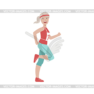 Old Woman Running Marthon - vector image