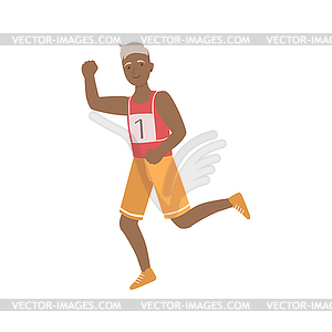 Old Man Running Marathon - vector image