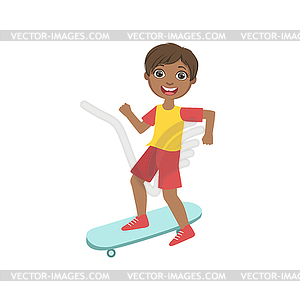 Boy Riding Skateboard - vector image