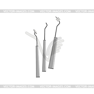 Dentish Operating Metal Tools - vector clipart