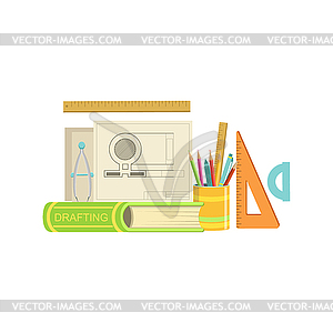 Drafting Class Set Of Objects - vector EPS clipart