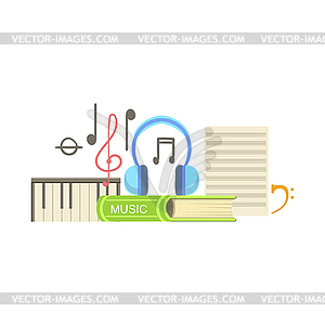 Music Class Set Of Objects - vector clipart