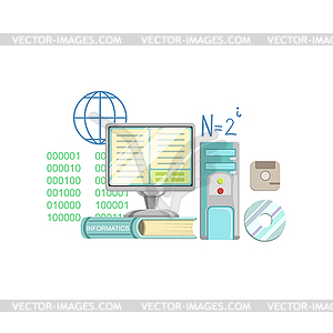 Informatics Class Set Of Objects - vector image